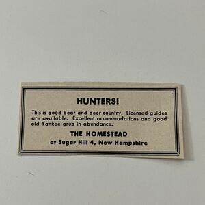 The Homestead Hunters Sugar Hill NH 1952 Yankee Magazine Ad SAG5-S1